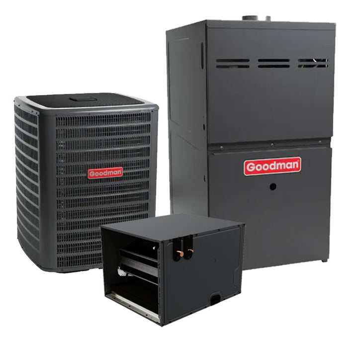 Goodman 3 Ton Heat Pump Furnace System 15.2 SEER2 80% 60000 BTU Horizontal