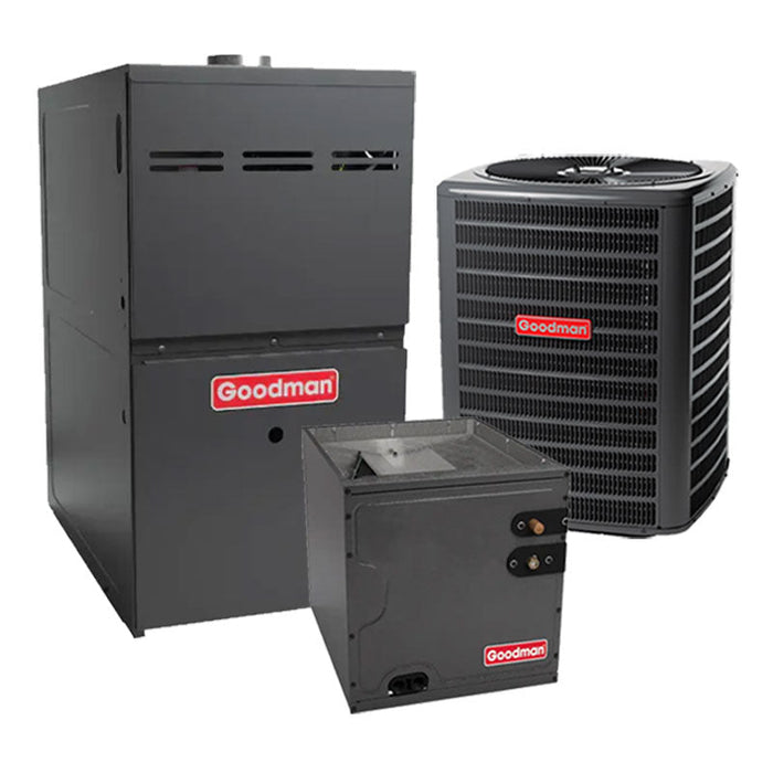 Goodman 3.5 Ton Gas Furnace Air Conditioner and Coil System GSXH504210 Two Stage 15.2 SEER2 80% AFUE 80000 BTU Multi-Speed