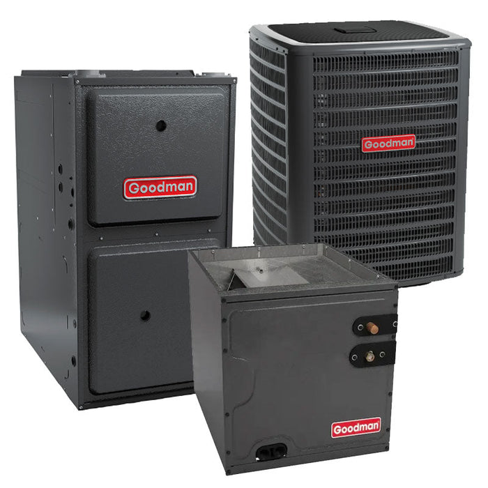 Goodman 3.5 Ton AC and Gas Furnace System GSXN404210 14.3 SEER2 96% AFUE 80000 BTU with 21" Cabinet Upflow/Downflow Coil