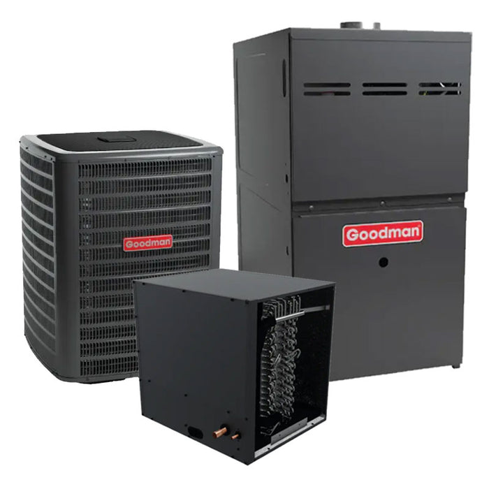 Goodman 4 Ton Split Heat Pump and Gas Furnace System GSZH504810 15.2 SEER2 80000 BTU 80% AFUE Multi-Speed with 28.5" Cabinet Horizontal Coil