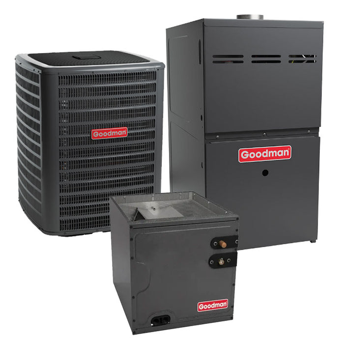 Goodman 2 .5 Ton 96% Gas Furnace AC & Coil System GSXH503010 15.2 SEER2 80000 BTU Upflow/Downflow Multi Speed ECM