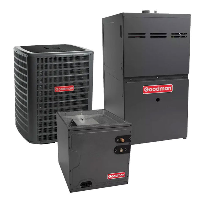 Goodman 2.5 Ton R32 AC Gas Furnace System 15.2 SEER2 80% 100K BTU Vertical