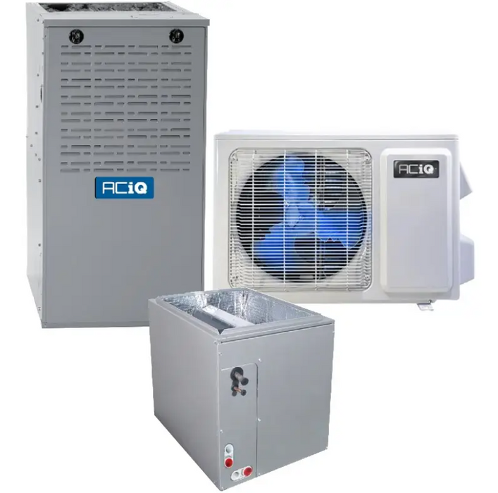 ACiQ 2 Ton Inverter Heat Pump and Gas Furnace System ACIQ-24-EHPB Hybrid 15.4 SEER2 High Efficiency 80% AFUE 66000 BTU Multi-Positional 14" Width Coil