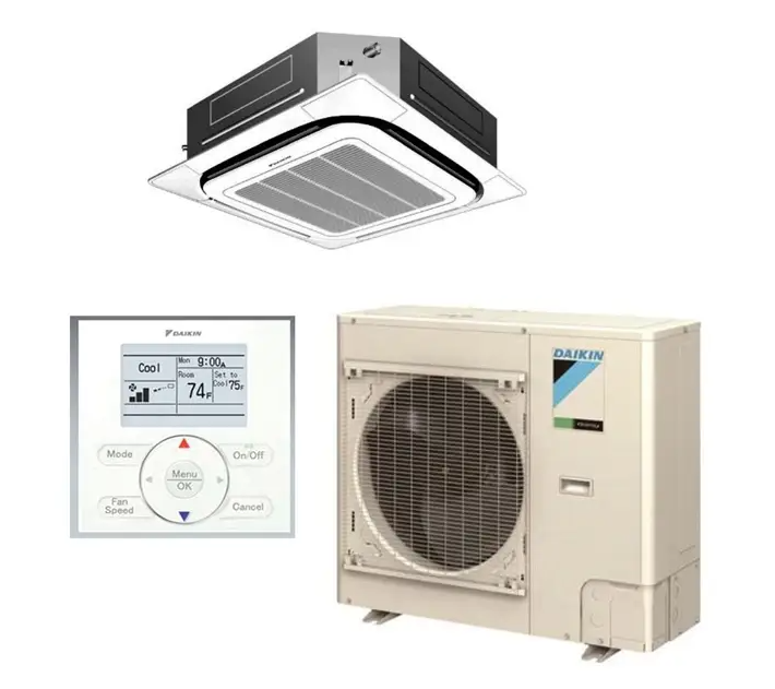 Daikin 18000 BTU Mini Split Ceiling Cassette and Heat Pump FCQ18TAVJU 18.6 SEER Single Zone Inverter