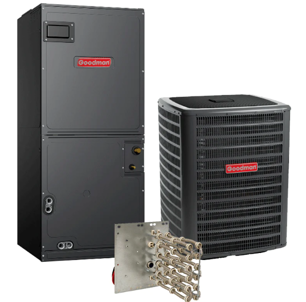 Goodman 3.5 Ton AC Split System GSXH504210 15.2 SEER2 Multi-Position 3.5T Air Handler with 10kW Electric Heat Kit