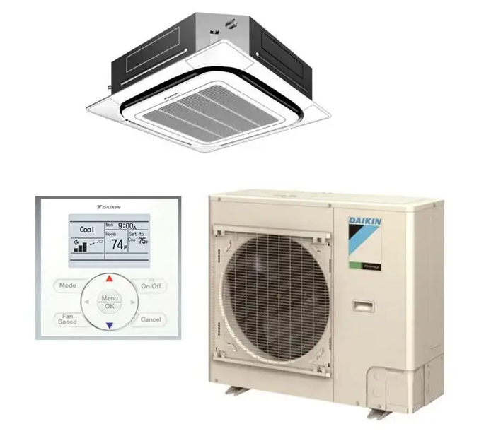 Daikin 2 Ton Mini Split Heat Pump and Ceiling Cassette FCQ24TAVJU 24000 BTU 15.5 SEER Single Zone SkyAir Series