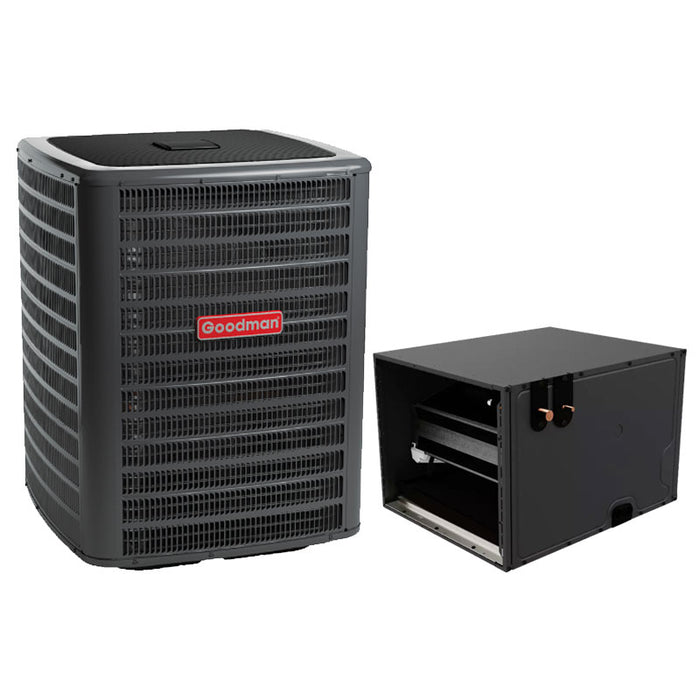 Goodman 2 Ton Split Air Conditioner and Coil System GSXC702410 17.2 SEER2 Cased Horizontal with TXV CHPTA Series