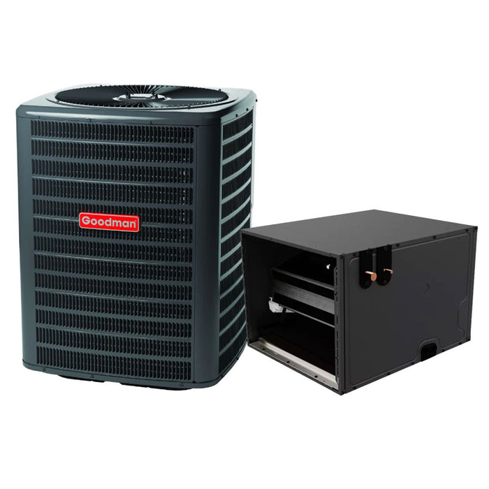 Goodman 2 Ton Split Air Conditioner and Coil System GSXH502410 Single-Phase 15.2 SEER Cased Horizontal with TXV
