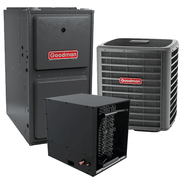 Goodman 3 Ton AC Furnace System Two-Stage 96% 80K BTU 17.2 SEER2 Horizontal