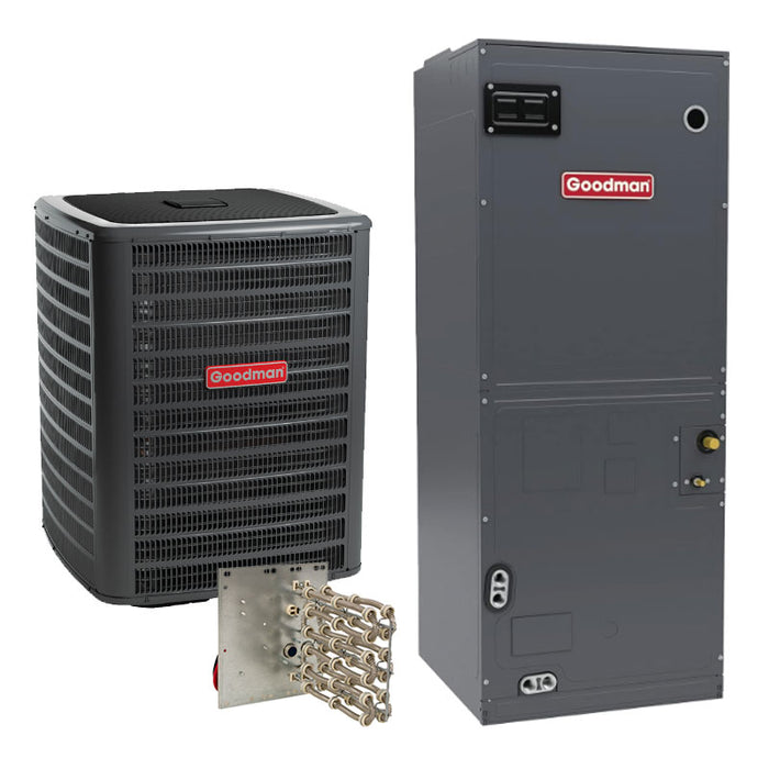 Goodman 2 Ton AC Split System GSXC702410 Two-Stage 17.2 SEER2 Variable-Speed Air Handler 17.5" Cabinet with 5kW Heat Kit