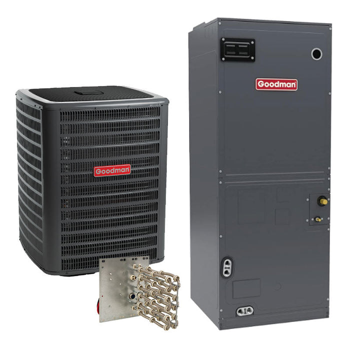 Goodman 5 Ton AC Split System GSXC706010 Two-Stage 17.2 SEER2 Variable-Speed Air Handler 24.5" Cabinet with 20kW Heat Kit