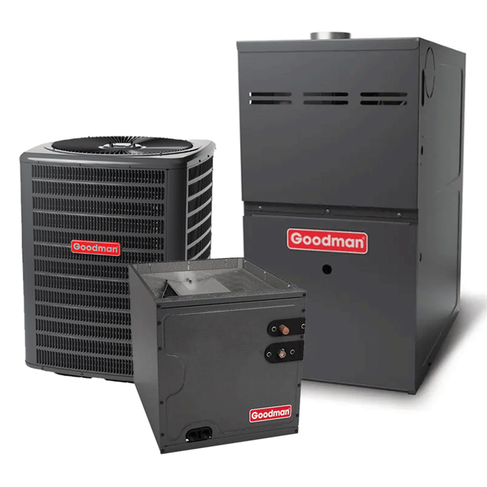 Goodman 3.5 Ton Heat Pump with Furnace and Coil GSZH504210 15.2 SEER2 80000 BTU 80% AFUE Multi-Speed