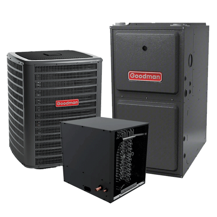 Goodman 4 Ton Heat Pump Split System with Furnace and Coil GSZC704810 Two Stage 17.2 SEER2 120000 BTU 96% AFUE Variable-Speed