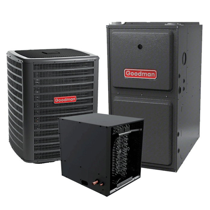 Goodman 5 Ton Gas Furnace and AC Split System GSXN406010 14.3 SEER2 96% 120K BTU with 28.50" Cabinet Horizontal Coil