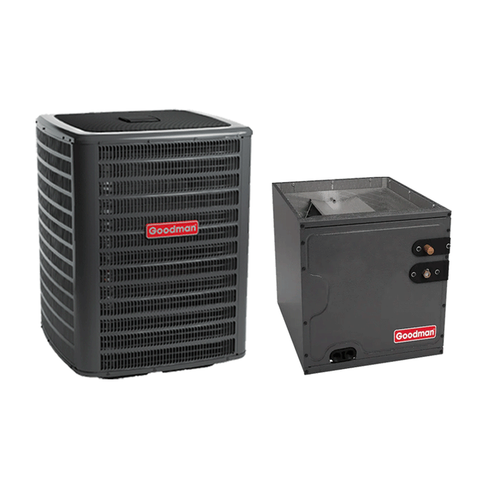 Goodman 2 Ton Split Air Conditioner and Coil System GSXN402410 14.3 SEER2 Cased Upflow/Downflow
