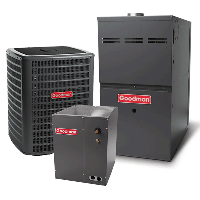 Goodman 5 Ton Heat Pump Split System with Furnace and Coil GSZC706010 Two Stage 17.2 SEER2 100000 BTU 80% AFUE Variable-Speed