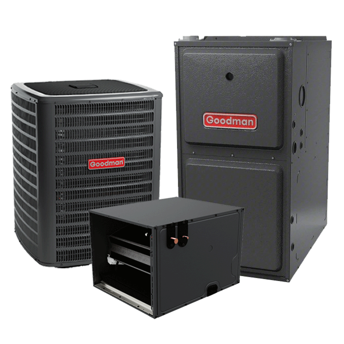 Goodman 3 Ton Furnace AC and Coil System GSXC703610 Two-Stage 17.2 SEER2 80K BTU 96% AFUE 30" Coil Cabinet